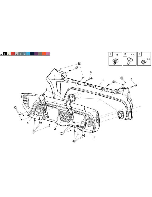 PARAGOLPES TRASERO ABS LIGIER JS50 V2 SPORT CON REJILLA. NO ORIGINAL. 1412179