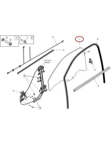 CRITAL DE PUERTA IZQUIERDA DUÉ P85 / DUÉ3/5 / DUÉ6. 1402289