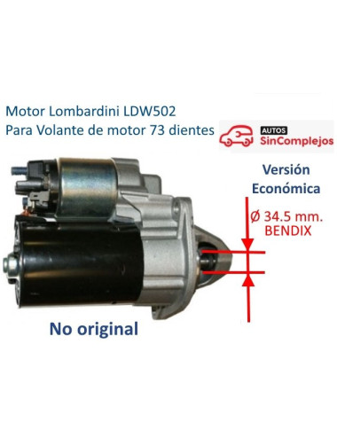 MOTOR DE ARRANQUE  Ø34.5 mm. 73 dientes