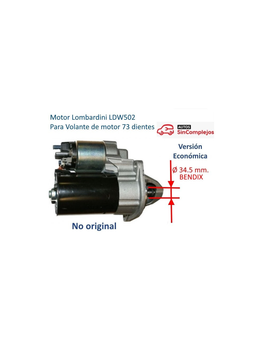 MOTOR DE ARRANQUE Ø34.5 mm. 73 dientes MOTOR DE ARRANQUE Ø34.5 mm. 73 dientes