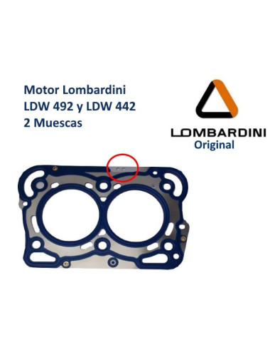 JUNTA CULATA MOTOR LOMBARDINI DCI 2 MUESCAS