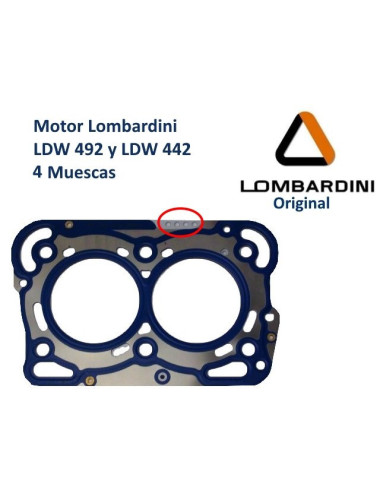 JUNTA CULATA MOTOR LOMBARDINI DCI. 4 MUESCAS. 1010415. ORIGINAL.
