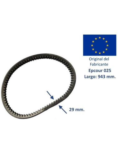 Largo: 943 mm. Ancho: 29 mm. EPCOUR 025.