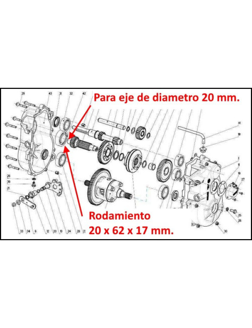 RODAMIENTO CON ADAPTADOR PARA CAJA CAMBIO AIXAM