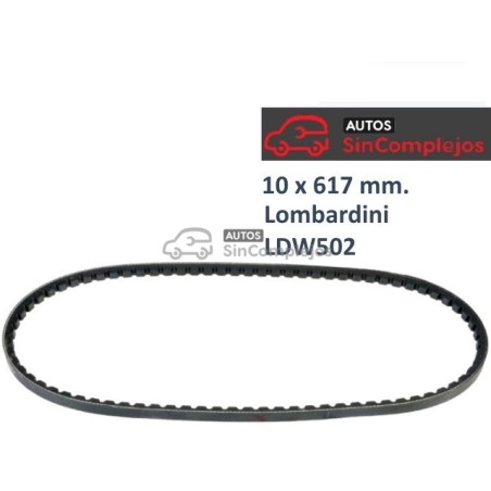 CORREA DE ALTERNADOR 10 X 617 MM. LOMBARDINI LDW502.